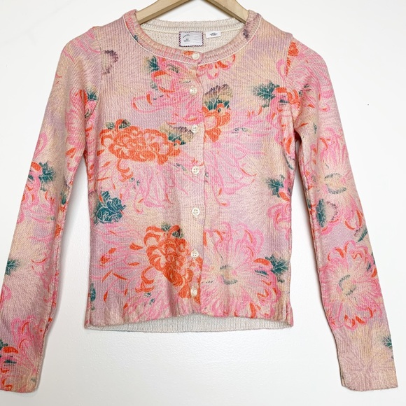 Anthropologie | Postage Orange & Pink Floral Wool - Picture 2 of 8
